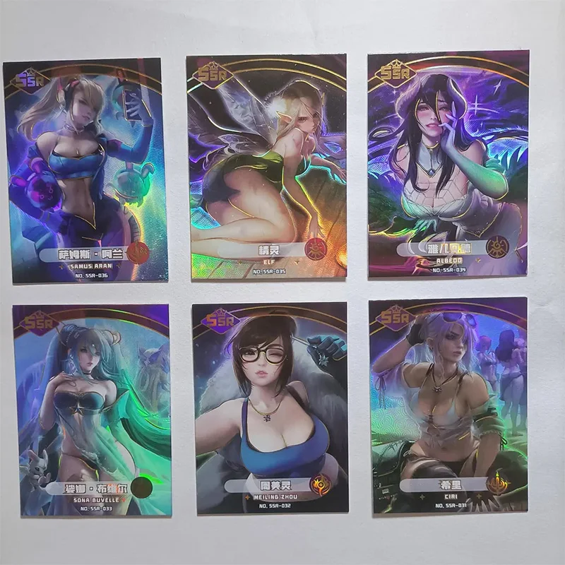 

Аниме «История богини», Acg, сексуальная девушка, SSR, карта, альбедо, Android 18, черный волшебник, коллекционные карты для девочек, подарки на Рождество, день рождения, игрушки