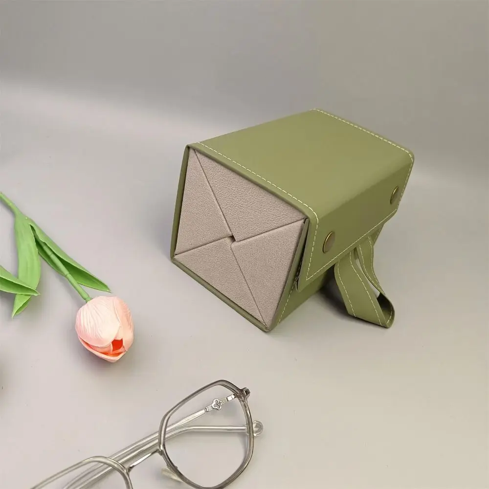 Durable Multi-slot Foldable Glasses Organizer Display Travel Storage Box Leather Eyeglasses Holder