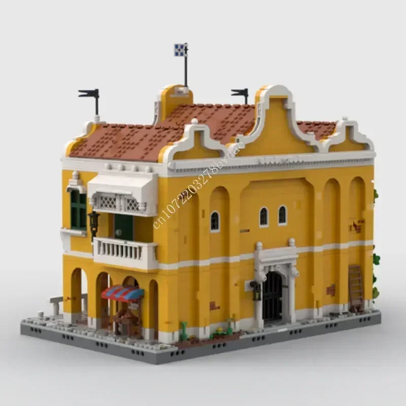 4838 Uds. MOC Modular casa de aduana ciudad vista a la calle modelo bloques de construcción tecnología ladrillos DIY montaje creativo juguetes regalos