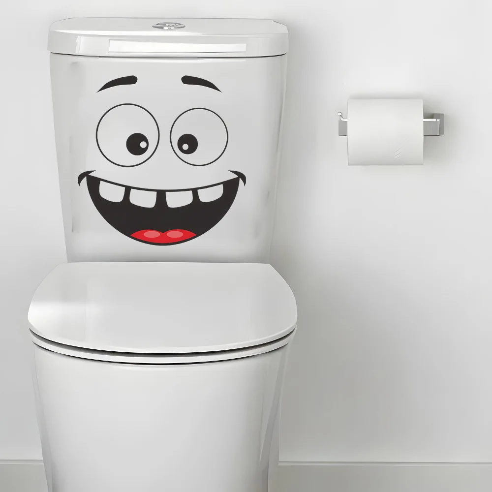 1 Stück Kreative Lustige Badezimmer-Aufkleber Toiletten-Aufkleber Wandaufkleber Badezimmer-Dekoration Niedliche Cartoon-Expressions-Toiletten-Aufkleber Kunst-Dekor – Detail 7