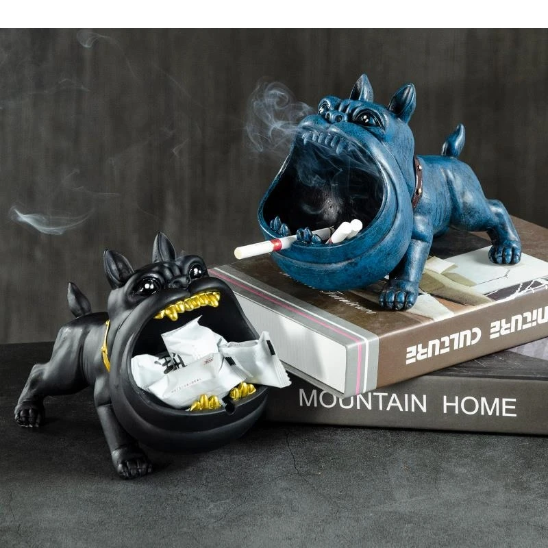 

Resin Animal Cartoon Dog Ashtray Multifunctional Small Object Storage Household Large-capacity Car Windproof