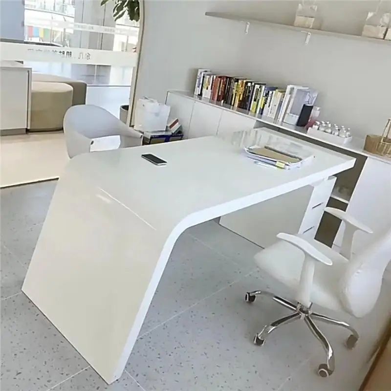 Modern Design Office Desk Luxury Long Organizers Nordic Aesthetic Office Desk Space Saving Reception Scrivania Salon Furniture