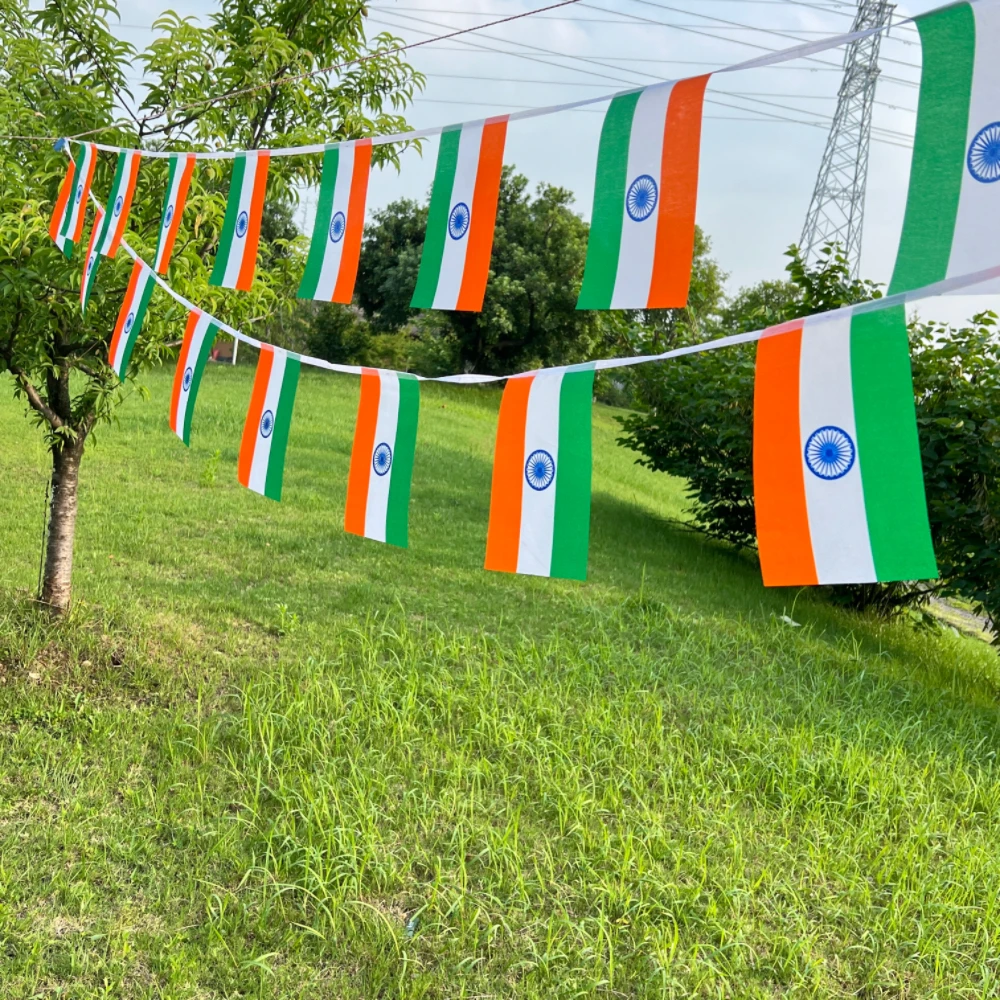 India bunting flags 20pcs/lot 14x21cm India String flags Pennant Banner Festival Party Holiday for decoration
