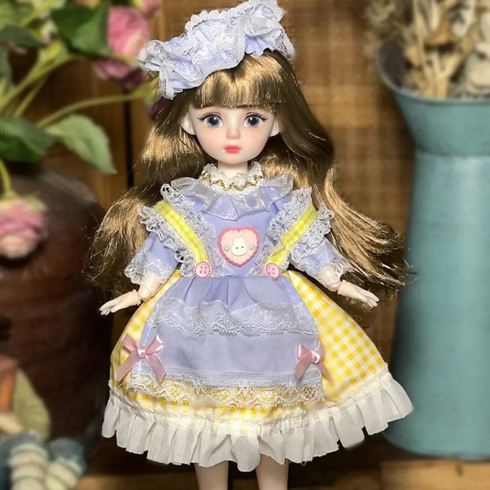 1 Set 1/6 SD 30 cm Bjd-Puppe mit Kleidung, langes Haar, attraktive Augen, Prinzessin, Anzieh-BJD-Puppen mit Perücke, Make-up, Kugelgelenk