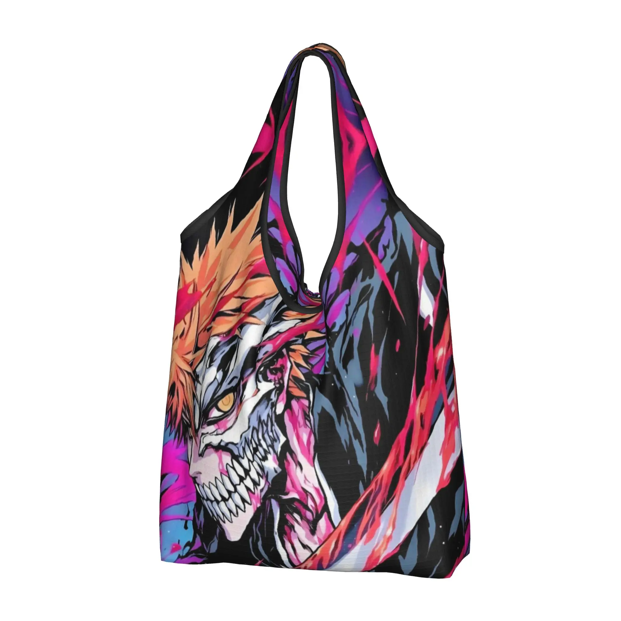 B-Bleaches Anime Epic  Grocery Shopping Bag Kawaii Shopper Shoulder Tote Bag Large Capacity Portable Emotional Handbag