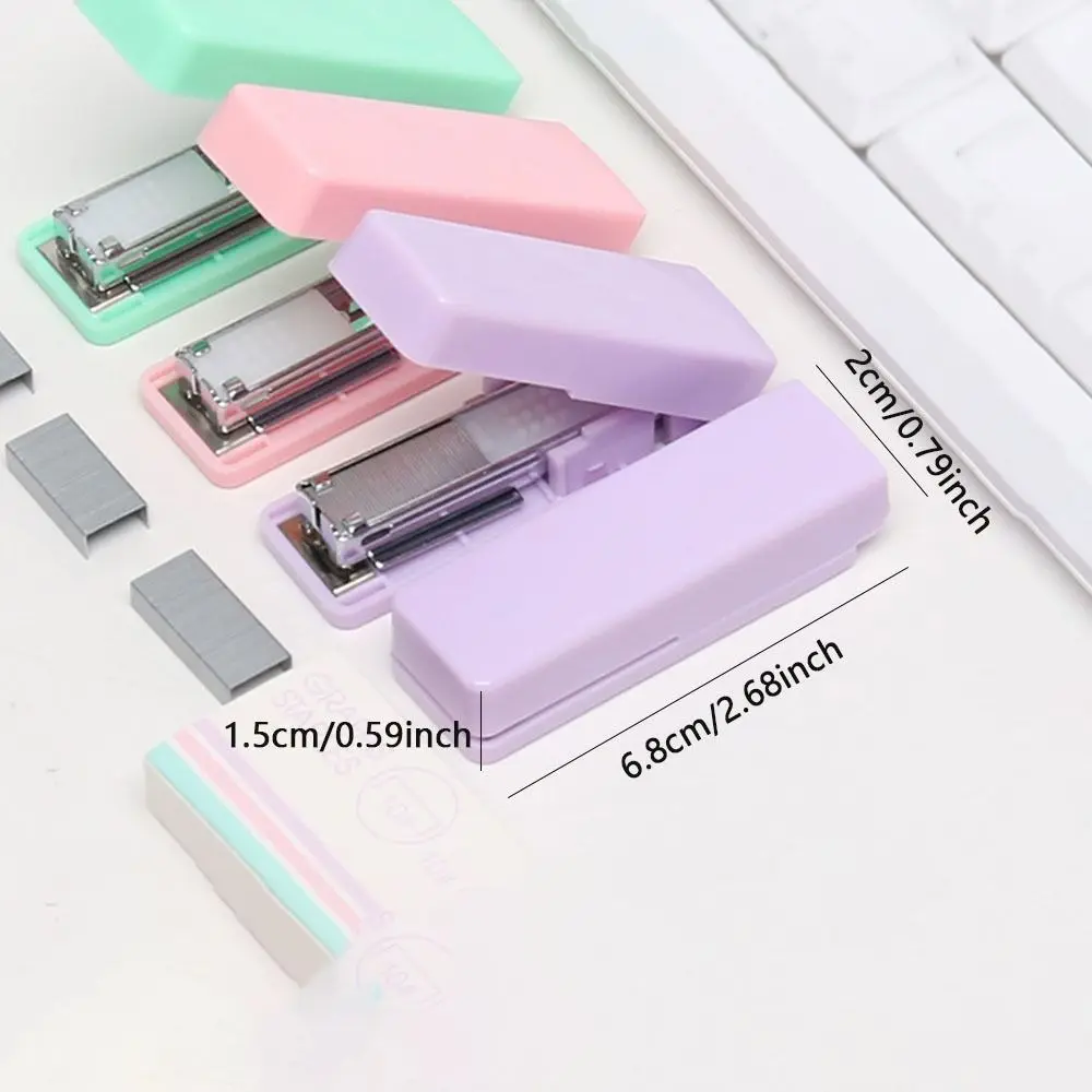 Creative Candy Color Mini Stapler Metal Bookbinding Supplies Small Stapler Multifunction Bookbinding Machine School Office
