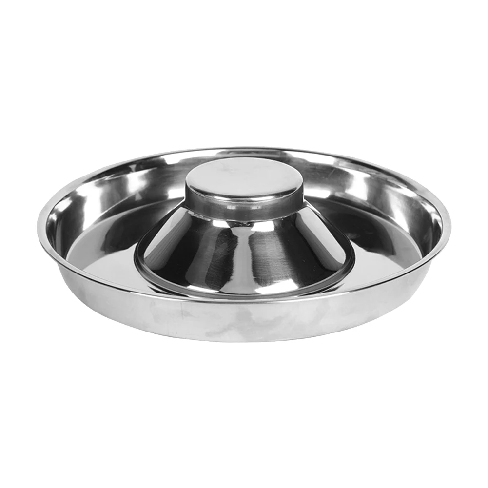 Pet stainless steel dog bowl thickened puppy feeding plate weaning silver stainless steel feeder water basin pet feeder pet supp