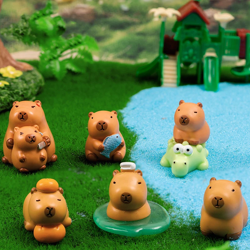 New Arrival Kawaii Mini Cute Sit Standing Capybara Resin Figure Miniature Model Rare Limited Collection Toy for Kid Adult