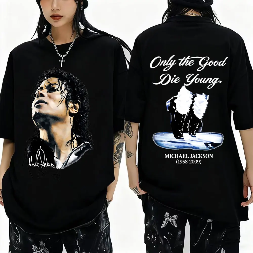 

Michael Jackson King of Pop T-shirt Men Women Vintage Gothic Rock T Shirts Men's Punk Oversized Short Sleeve T-shirts Streetwear