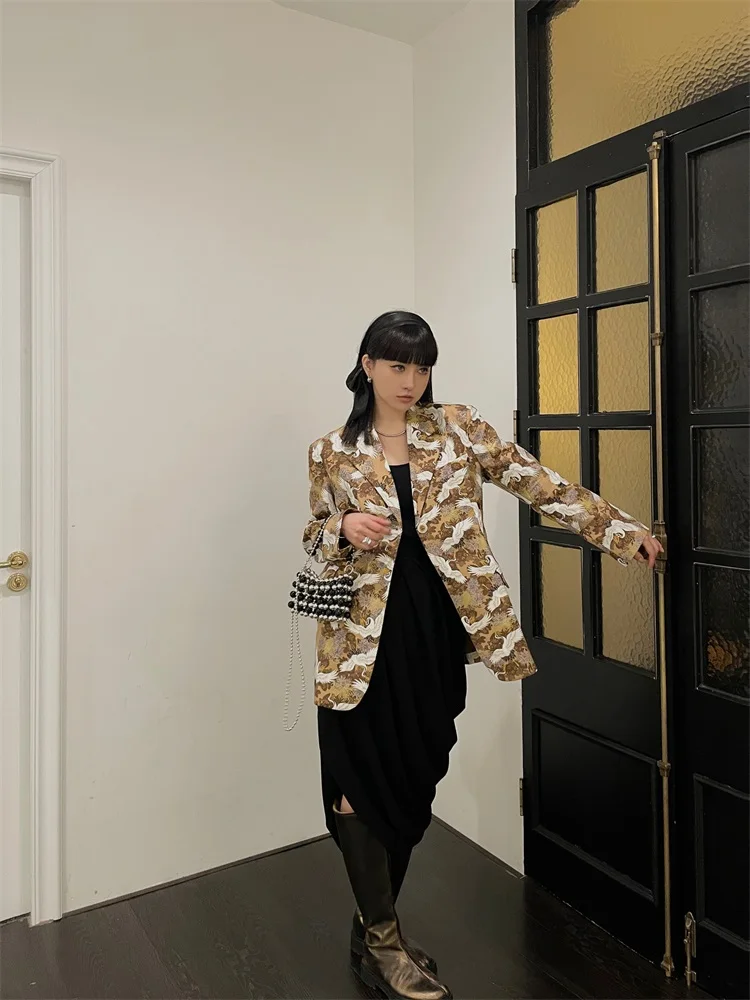 

Женский костюм Ele Street: модный, качественный, свободный крой, на одной пуговице, весенняя коллекция, верхняя одежда