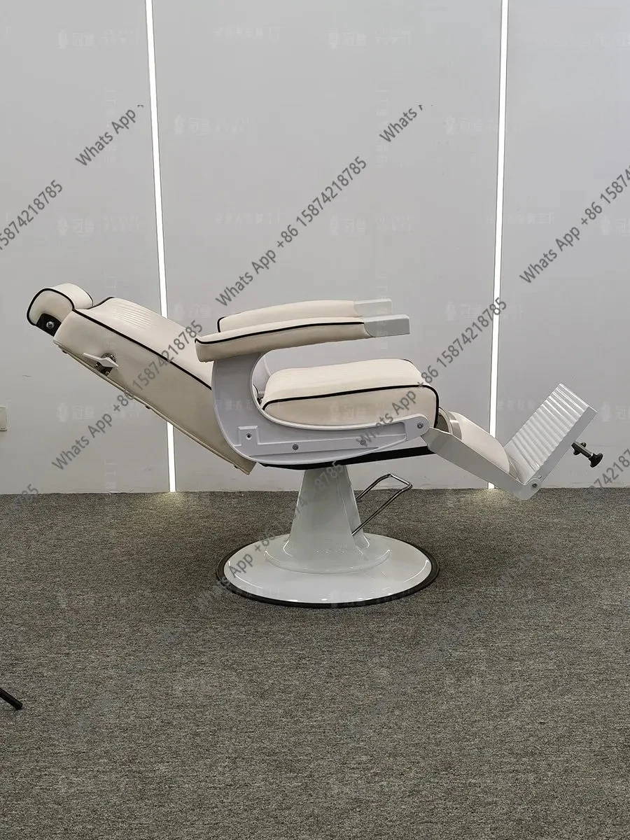 Df Haircut Chair Luxury Barber Chair Rotating Lifting Hairdressing Chair Leather Thickened Stainless Steel Bottom Basin Minimali