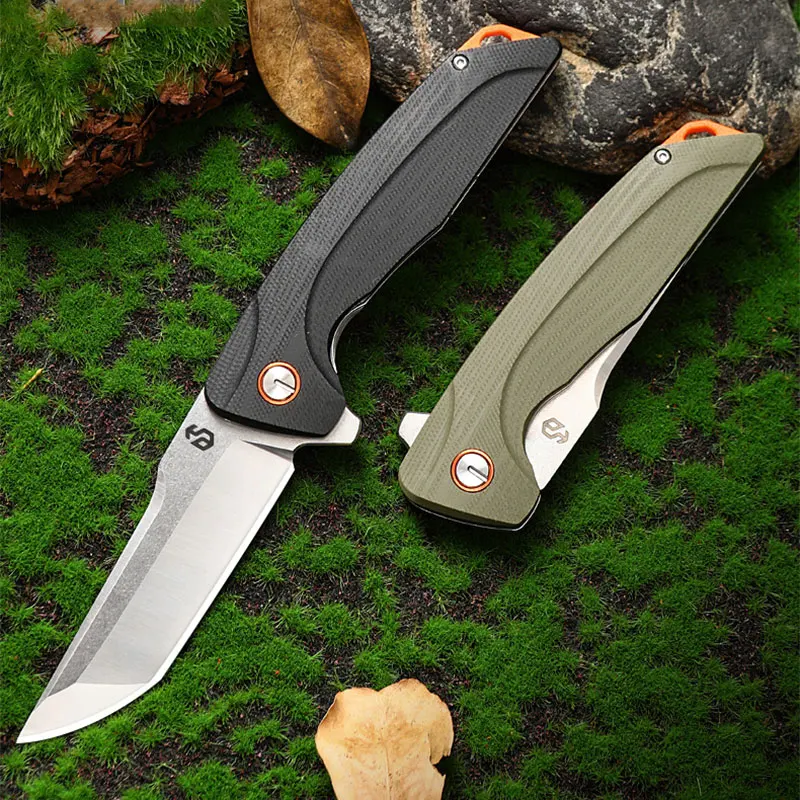 Outdoor D2 steel self-defense knife high hardness folding knife carry survival folding knife camping field tactical knife