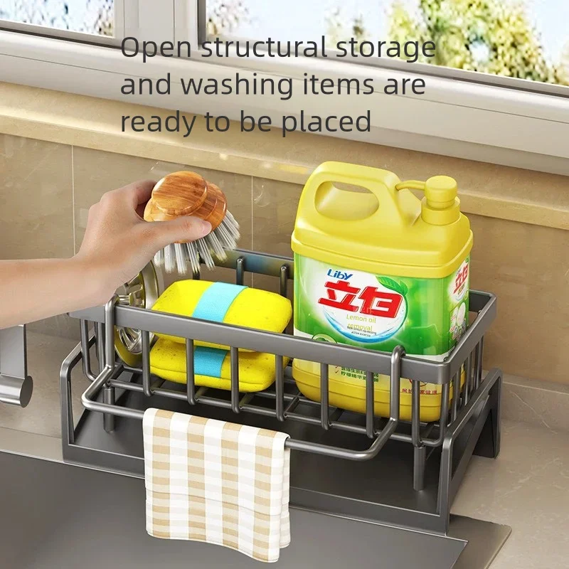 Tap Mounted Shelf for Home Kitchen Accessories Kitchen Spice Storage Shelf with Drainage Rack Installation Sink Organizer