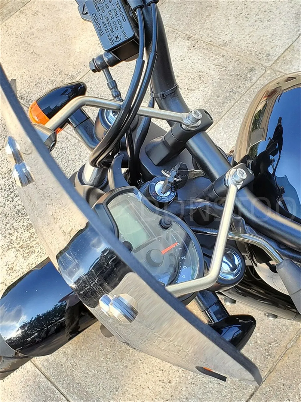 45 سنتيمتر دراجة نارية الزجاج الأمامي عداد المسافات فيسر قناع الجبهة حاجز الرياح منحرف ل HYOSUNG Aquila GV 300 S GV300S #3