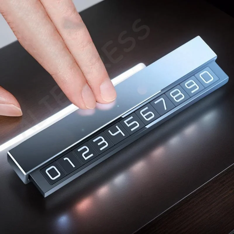 Vehicle Number Plate Holder with Luminous Phone Option; Essential Temporary Parking Card Accessory