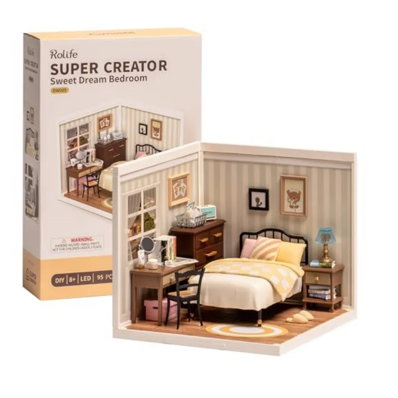 Robotime-Sweet Dream DIY Miniature House Kit com Acessórios, Mini Dollhouse, Modelo, Artesanato, Hobby, Presentes