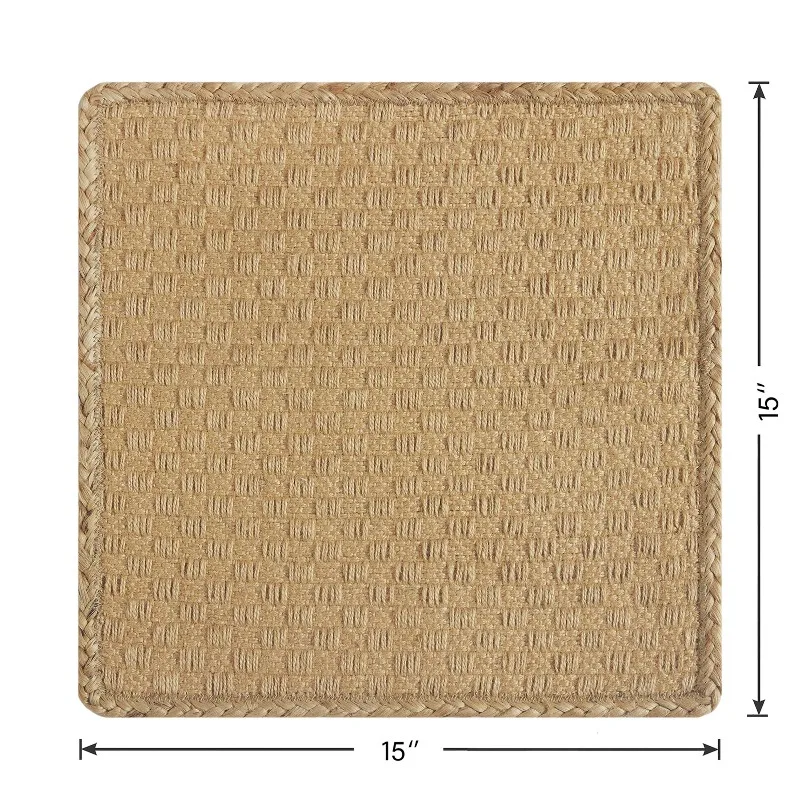 Jute Square Table Placemat, Off-White，Jute