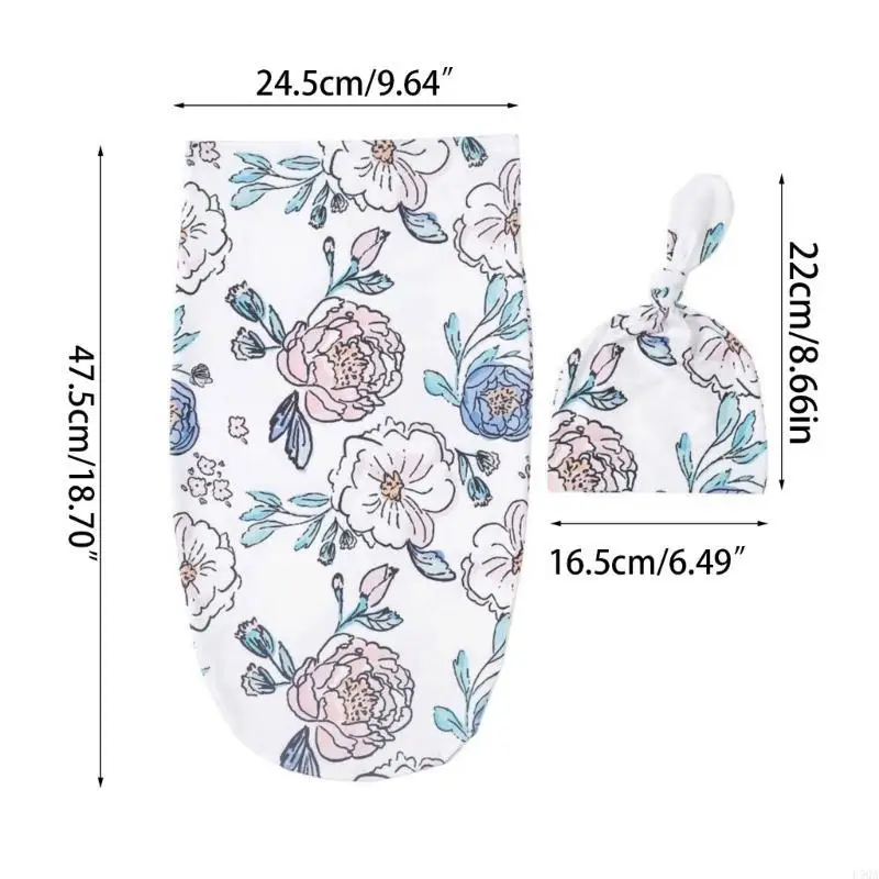 D5qa bebê swaddle cobertor chapéu roupas swaddling wrap recém-nascido fotografia adereços
