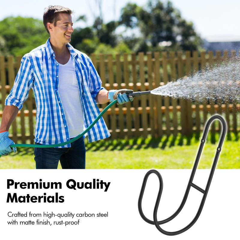 1pc Garden Hose Bracket Wall Mounted Water Pipe Hook Black Garden Hose Hanging Storage Rack Gardening Accessories