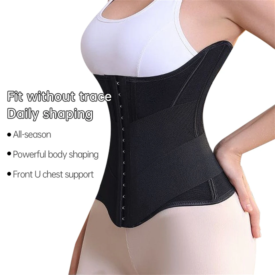 Becirzet Hochelastischer Taillentrainer für Frauen, Körperformer, Bauchkontraktion, Front-U-Bruststütze, Reduktionsgürtel – Detail 3
