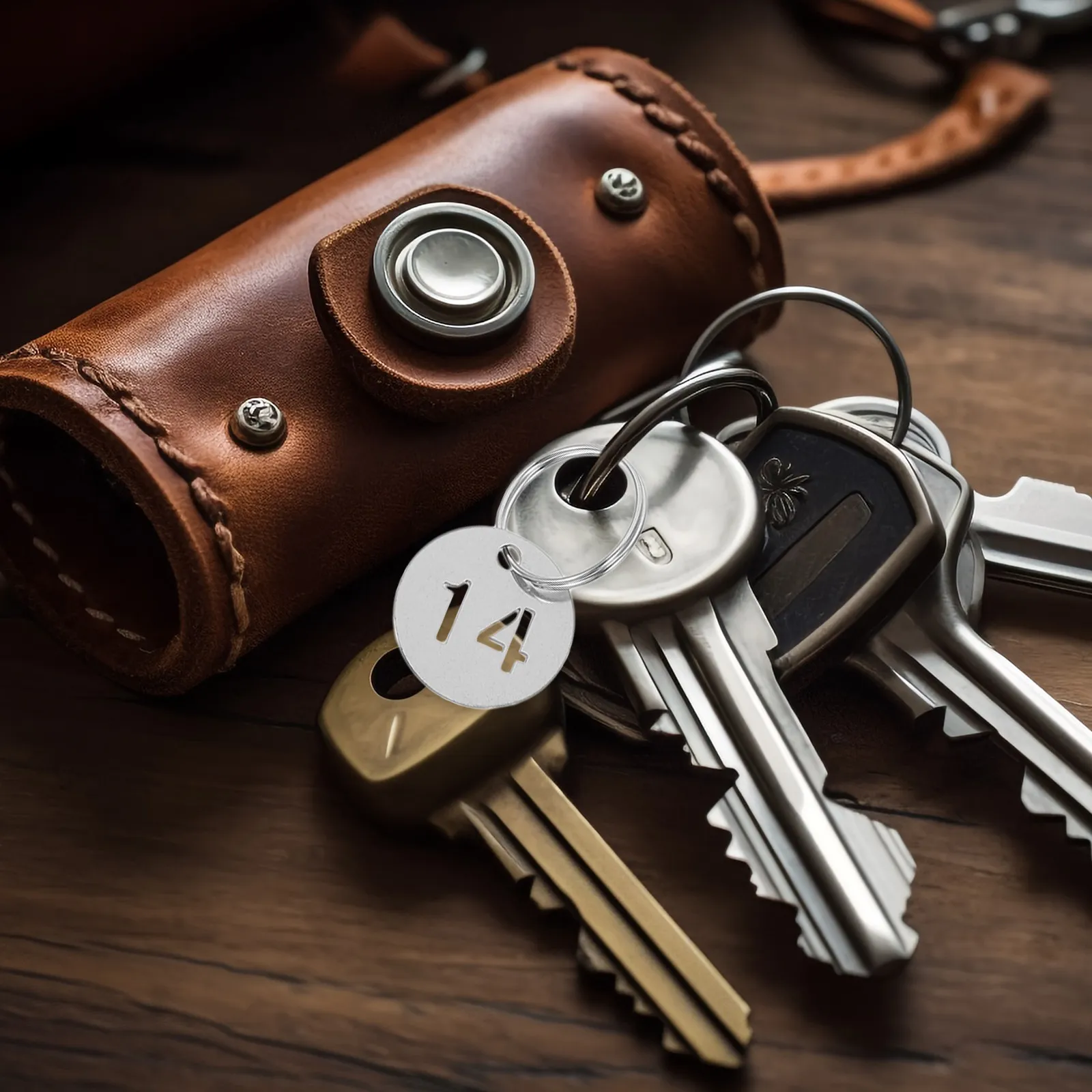 20Pcs Metal Number Tags Key Identifier Tags Round Small Key Rings for Luggage Keys Locker Organizing Keychain Tag