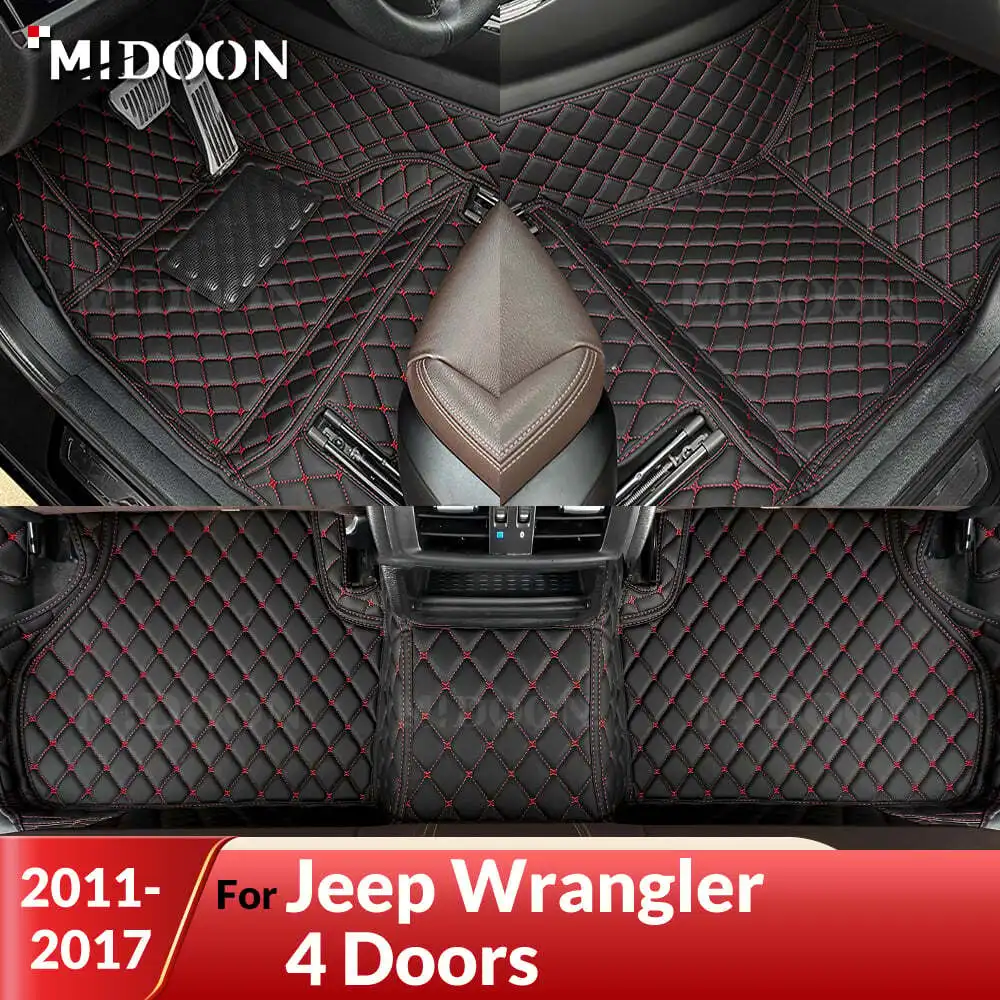 

MIDOON Car Floor Mats For Jeep Wrangler（4 Doors）2011 2012 2013 2014 2015 2016 2017 Custom Auto Foot Pads Carpet accessories