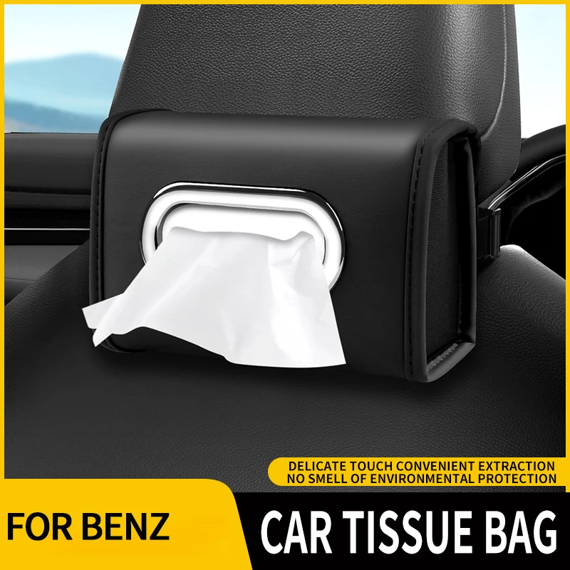 Hanging Premium Car Interior Tissue Box For Mercedes Benz GLE63 CLS63 GLC63 W204 AMG Large Capacity Tissue Organizer Bag view 6