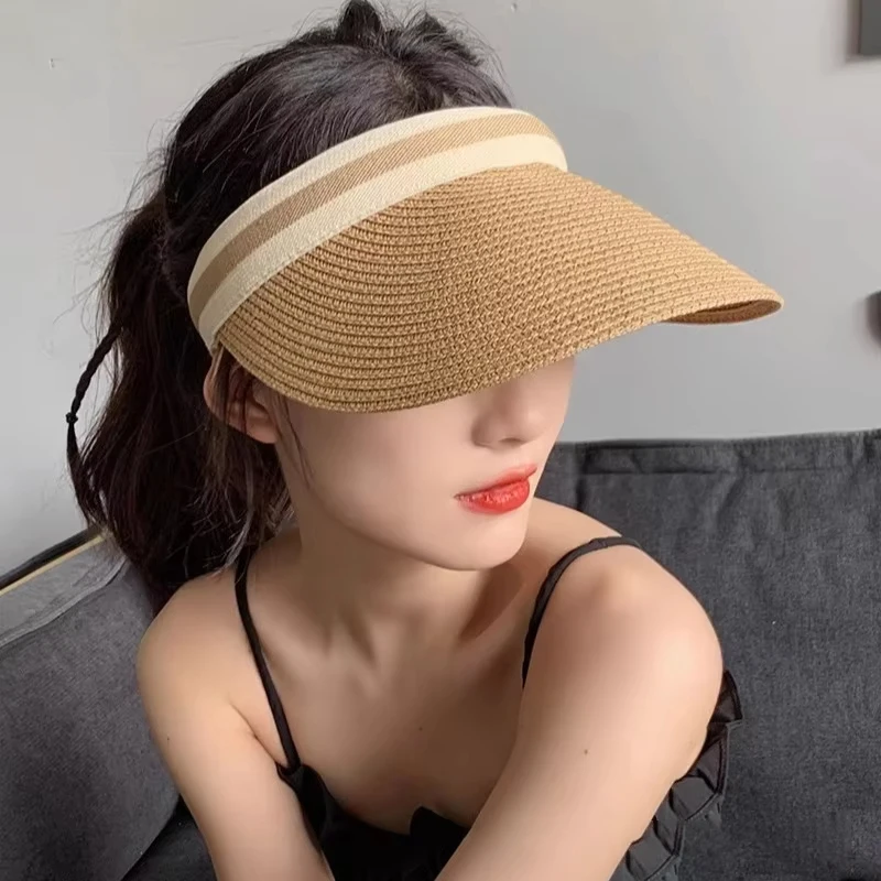 Hat women's summer new style empty top hat versatile Korean version fashionable sun hat high-end sense UV resistant sun hat