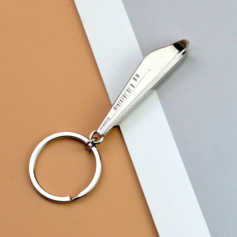 Fashion High Speed Train Model Keychain Zinc Alloy Simulation Cartoon Car Key Ring Small Gift  Accessory for Casual Daily Wear