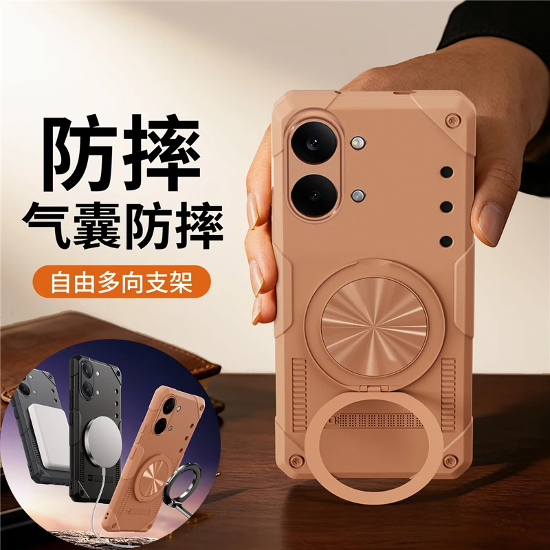 

Wireless Charging Phone Case For POCO X8 Pro Max Magnetic 360° Rotation Stand Holder Lens Protector Heavy Duty Shockproof Cover