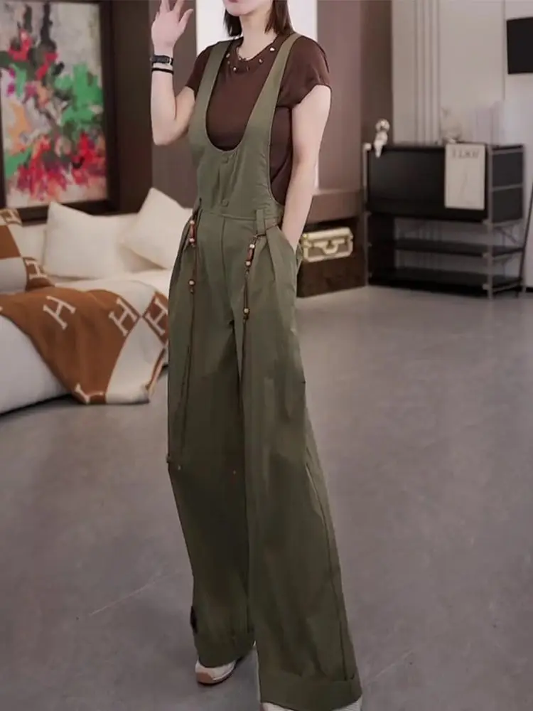 Style français léger luxe haut de gamme tempérament élégant salopette femmes automne nouveau à la mode ample décontracté combinaison pantalon