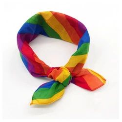 Unisex Quadratischer Schal Regenbogen Bandana Gay Pride LGBT Baumwolle Stirnband Taschentuch Hip-Hop Armband Krawatte