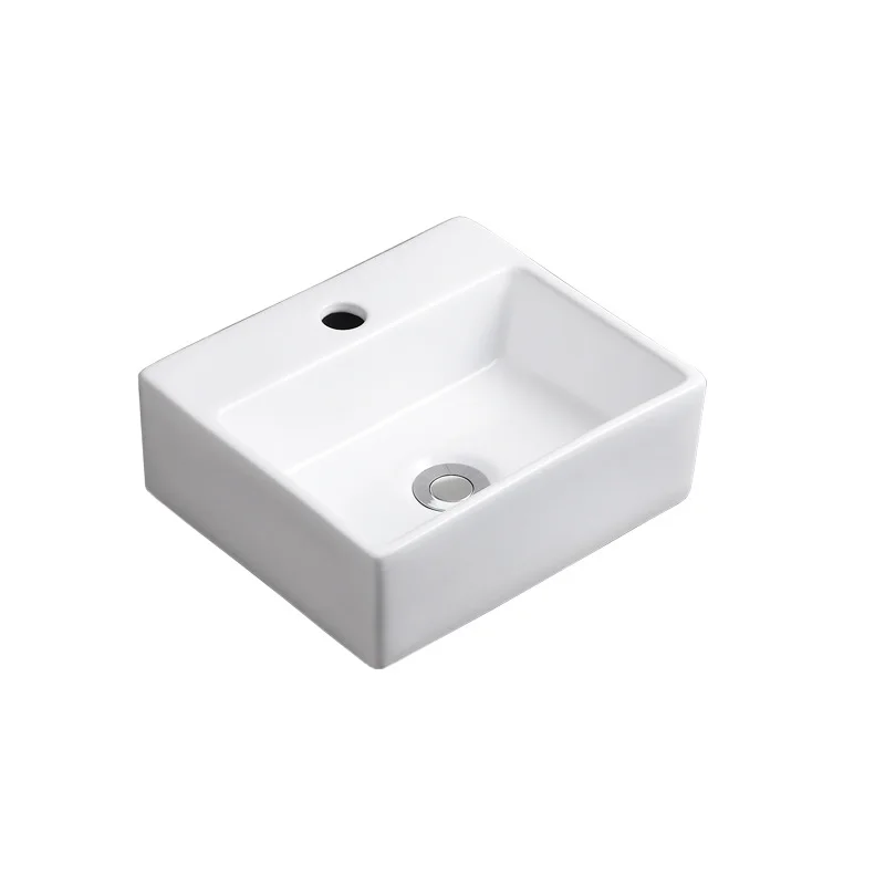 Bathroom Wash Basin Ceramic European Golden Finish for Hotel for Commercial Easy Clean, Ceramic Vanity Sink