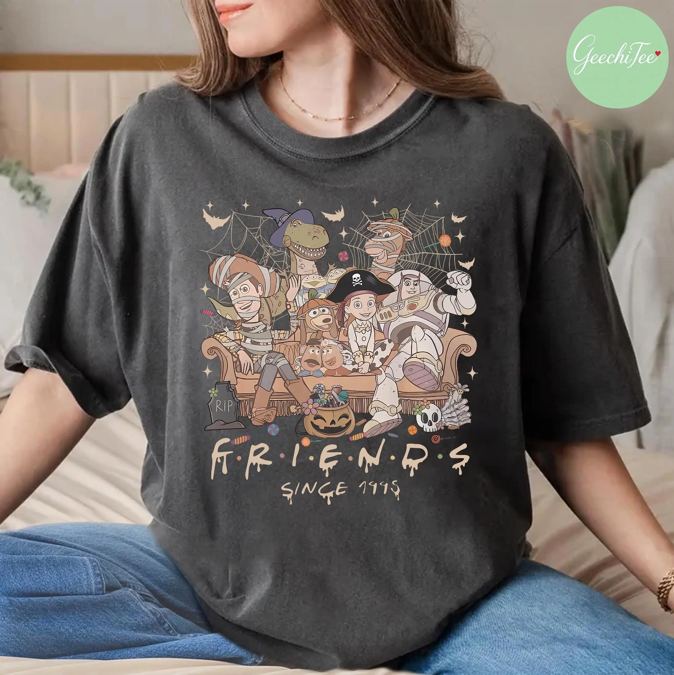 قميص Buzz Woody جيسي ريكس 1995، قميص ديزني بيكسار توي ستوري الهالوين المريح الملون، رحلة عائلية لمجموعة قصة الألعاب