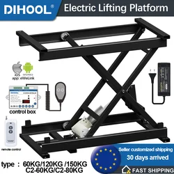 Electric Lifting Table Stand Platform 60 /120/150kg Load Tea Coffee Table Lift WIFI Remote Control Motor Drive Iron Frame