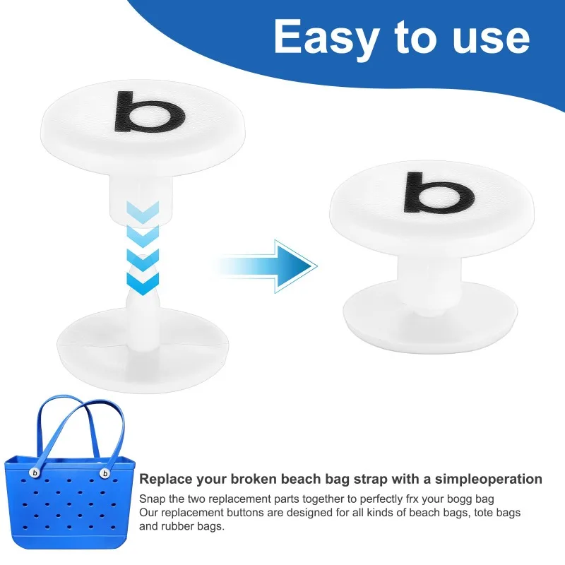 4PCS Beach Bogg Bag Replacement Rivets Repair Rubber Tote Bag Handles Strap Button EVA Storage Basket Plastic Buckle Accessories