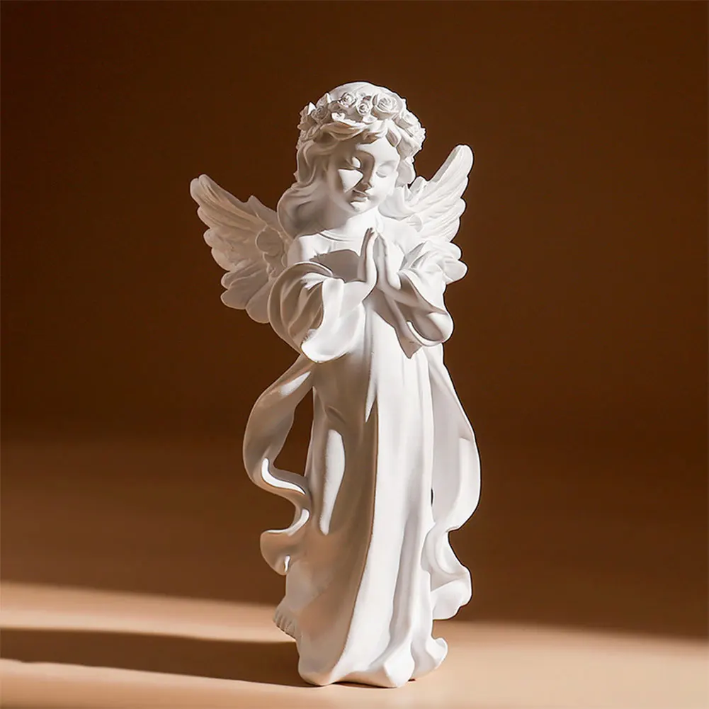 Figurine d'ange en prière de style européen, ornements d'ange mignons, statue d'ange décorative étanche, décor de jardin extérieur