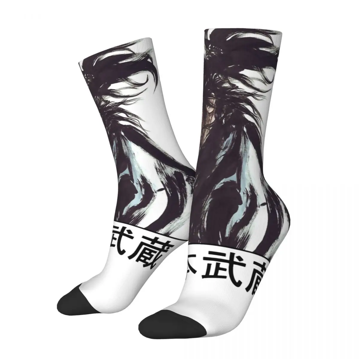 Retro Cool Samurai Crazy compression Socks Unisex Vagabond Miyamoto Musashi Sasaki Kojiro Manga  Seamless Printed Crew Sock