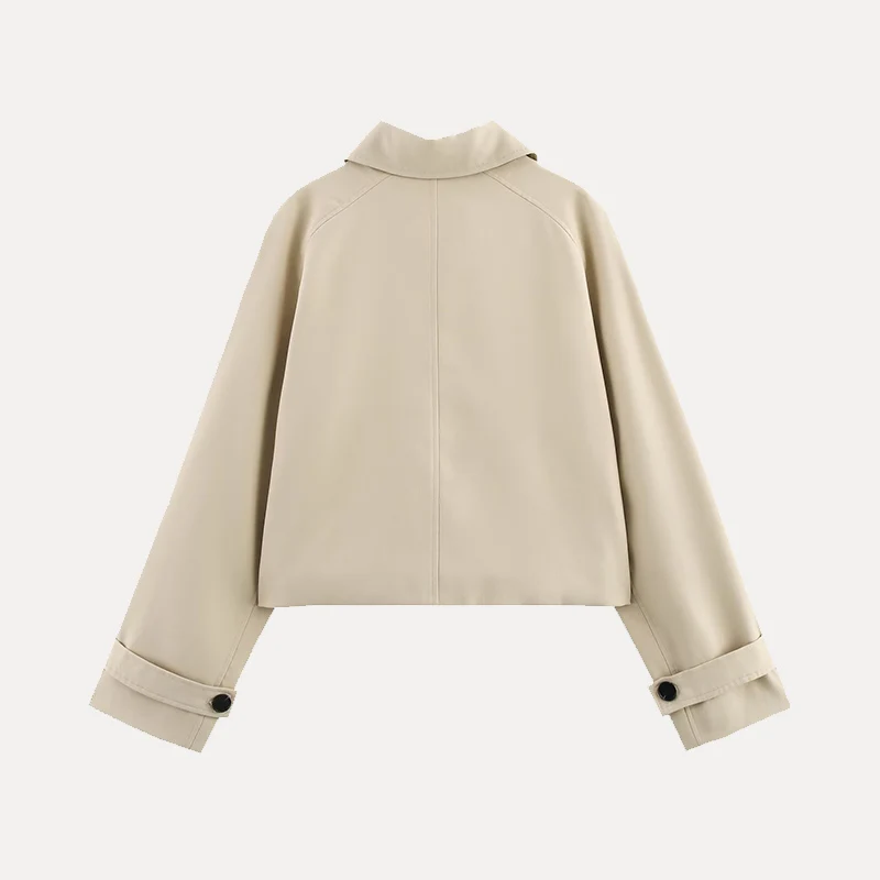 

Faionable Simple Women's Sle Coat 2025 Spring New Arrival Long Sve ort Long Sve Windbreaker PU Material Commute