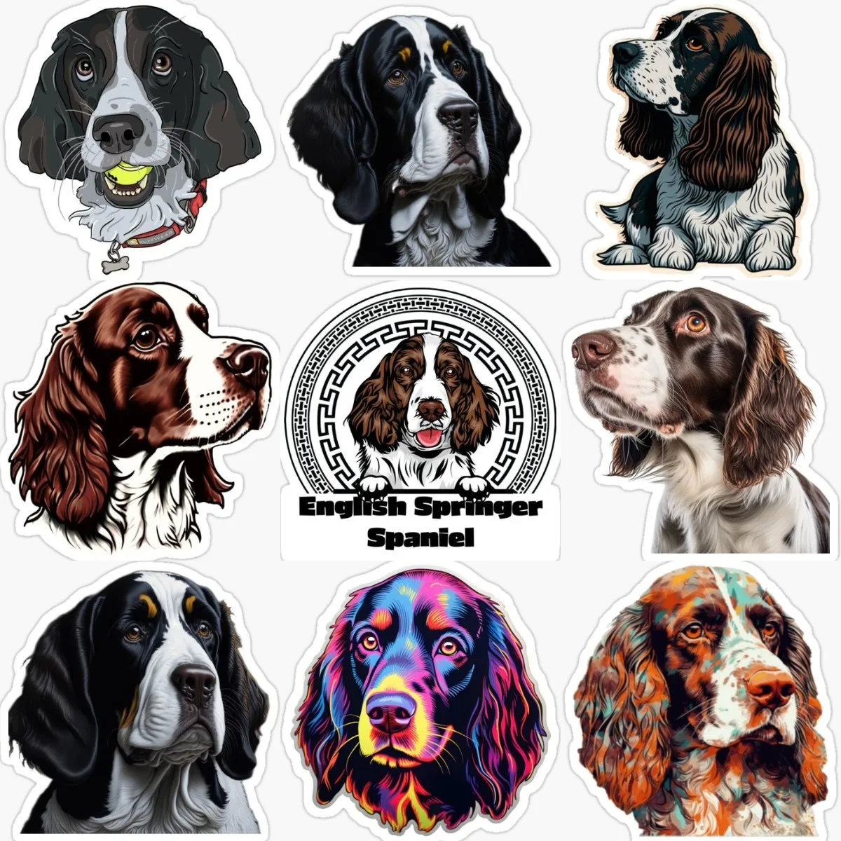 

English Springer Spaniel Dog PVC Stickers Assecories for Motorcycle Camper Van Bicycle Laptop Wall Room Car Off-road Helmet Door