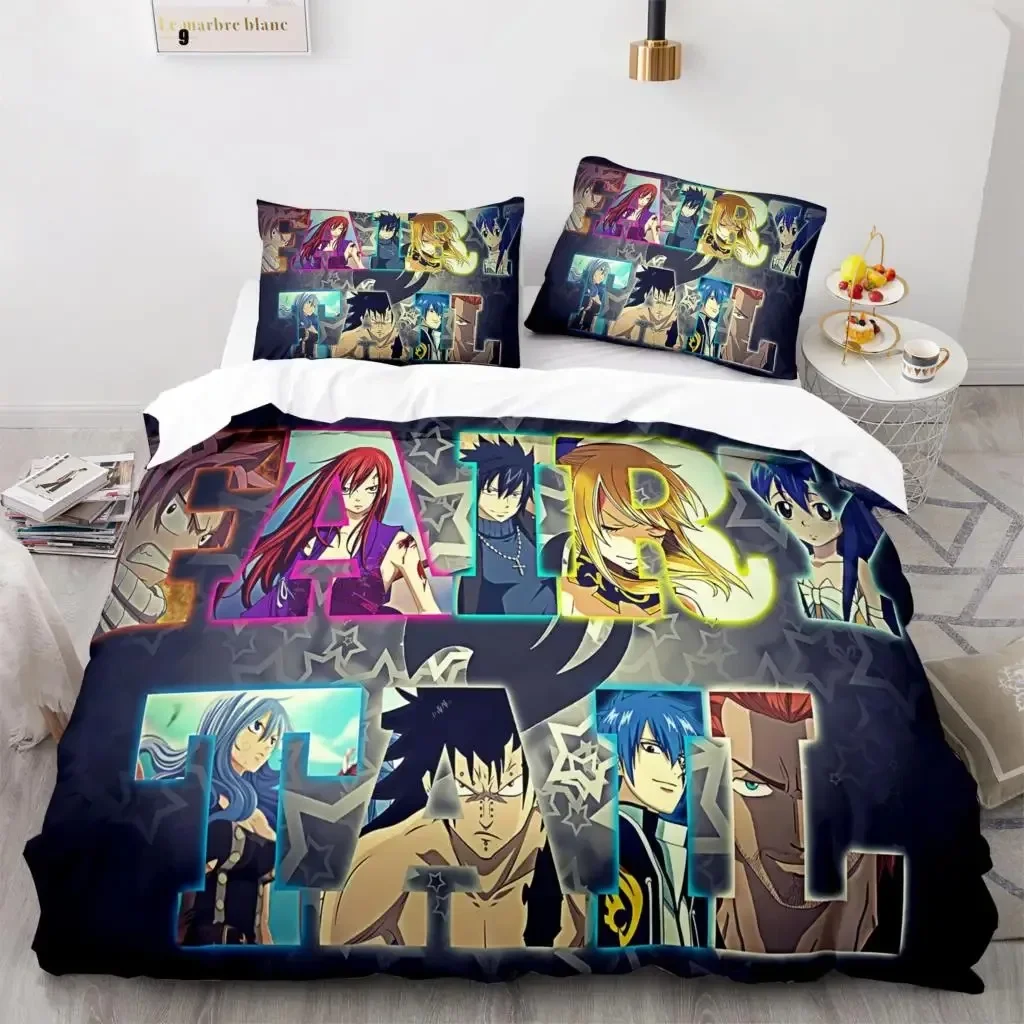 

New 3d Print Anime Fairy Tail Bedding Set Single Twin Full Queen King Size Fairy Tail Bed Set Adult Kid Kawaii Duvet cover Sets