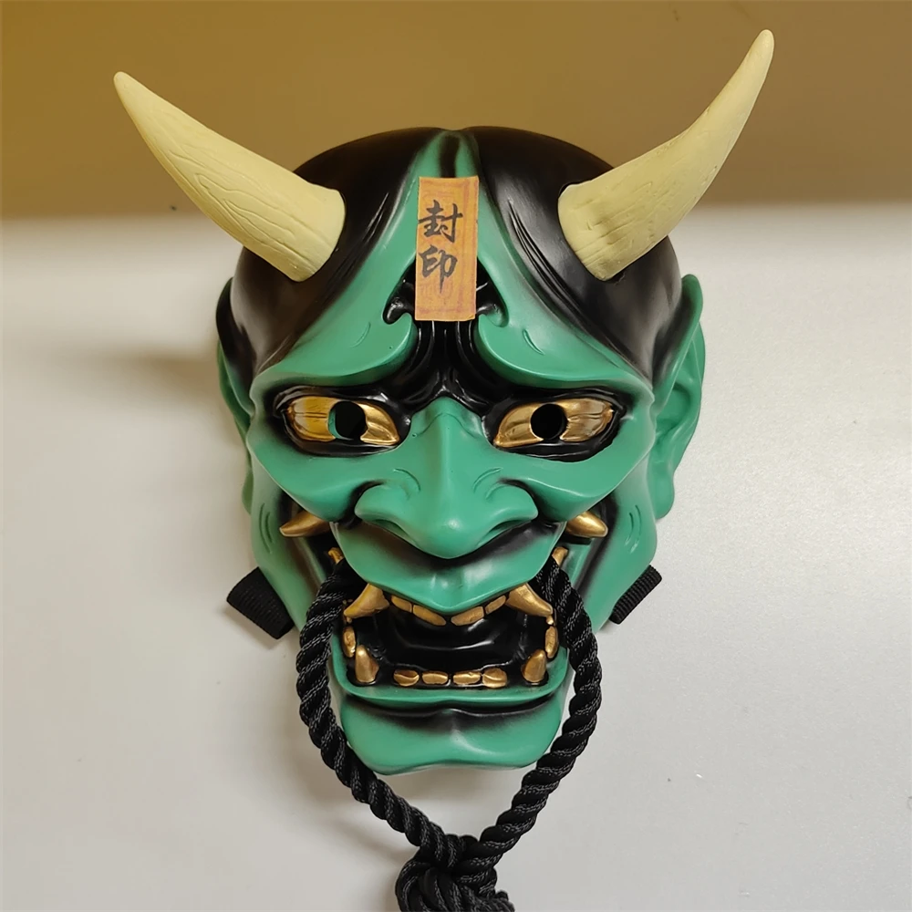 ONI Scary Ghost Mask Resin Hannya Mask Halloween Fancy Dress Party Ghost Samurai Horror Demon Masks