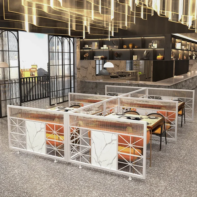 شاشة من الحديد المطاوع للمطاعم، مقعد بطاقة حائط منخفض التقسيم فاخر، سياج زجاجي، شبكة