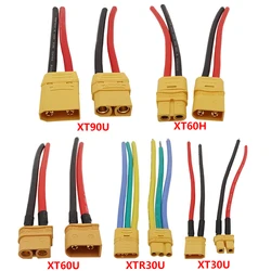 100mm XT60 XT90U XT30U XT60H XTR30U RC przewód akumulatora złącze męskie i żeńskie wtyczka z 10AWG/12AWG/16AWG/18AWG drut krzemowy