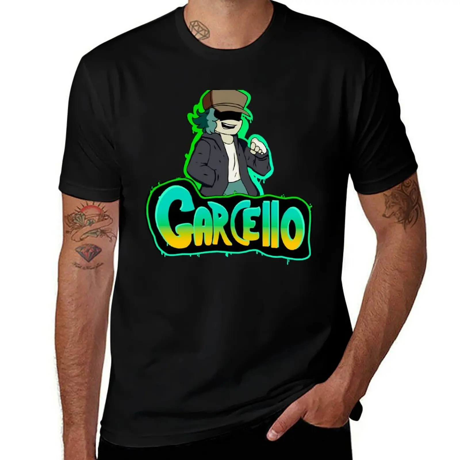 

fnf Garcello mod graffiti character T-Shirt Stain Resistant Casual Tee