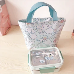 Hello Kitty Sanrio Cinnamoroll Kawaii Anime Lunchbox Bag Schattige Kuromi Cartoon Waterdichte Draagbare Rits Bento Tas Speelgoed Voor Kinderen