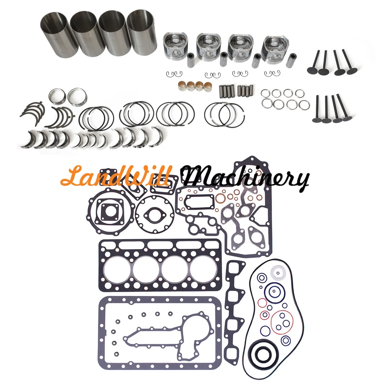 V1702 Engine Overhaul Rebuild Kit Fits For Kubota Tractor L2850 L2850DT L2850T