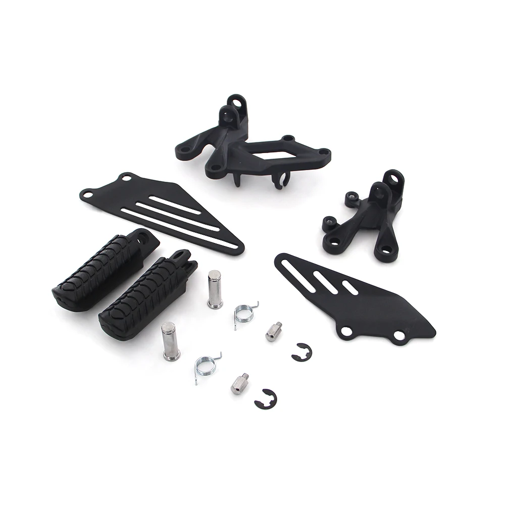 Motorcycle Folding Bracket Assembly Kit For KAWASAKI ZZR1400 ZX14R 2006-2014 Front Foot Rests Pedal Accessories Parts SILVER