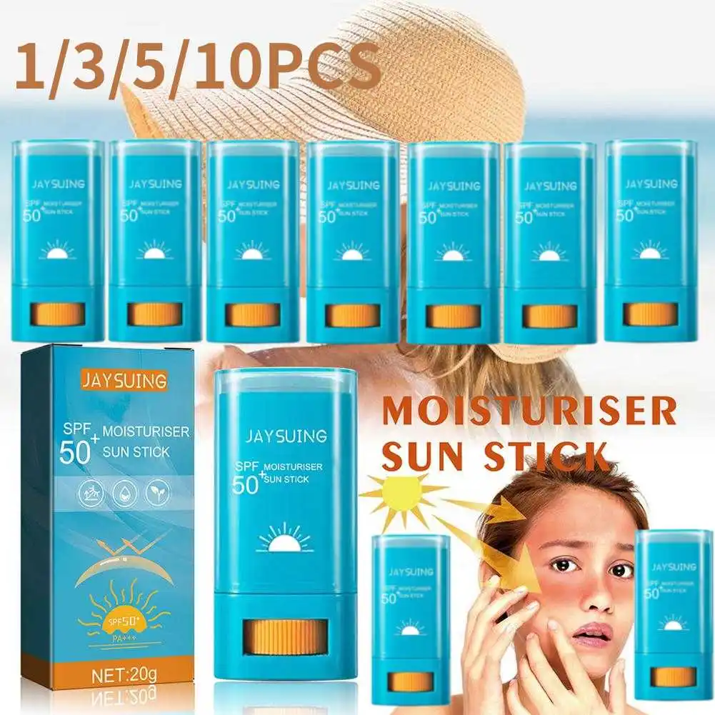 Crema de protección solar UV SPF 50+, barra Invisible de amplio espectro, protector solar facial, desgaste debajo de quemaduras solares, bloqueador solar antioxidante