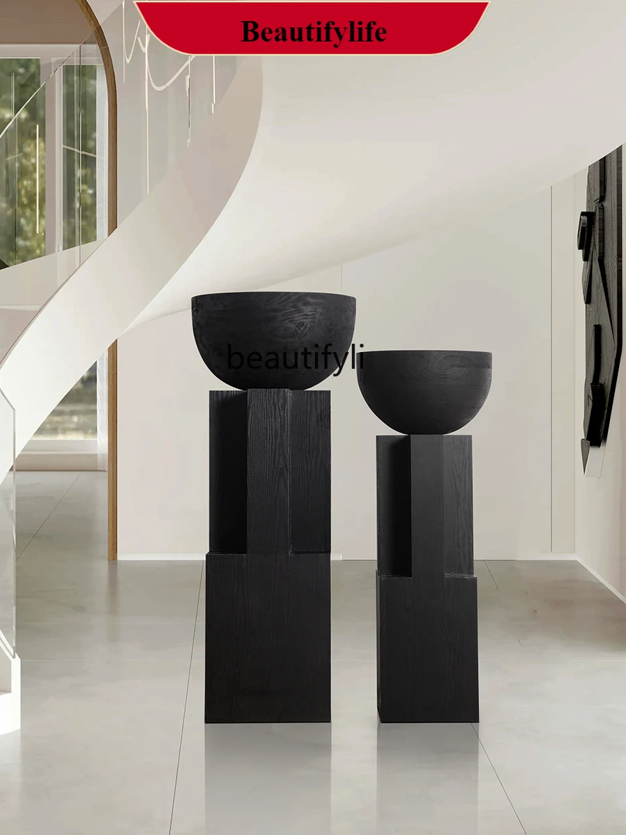 

F132 Flowerpot Wooden Flowerpot Floor Ornaments Sales Office Homestay Hotel Club Decorative Flowerpot